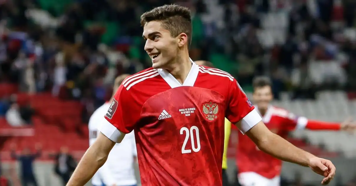 Arsen Zakharyan in action for Russia