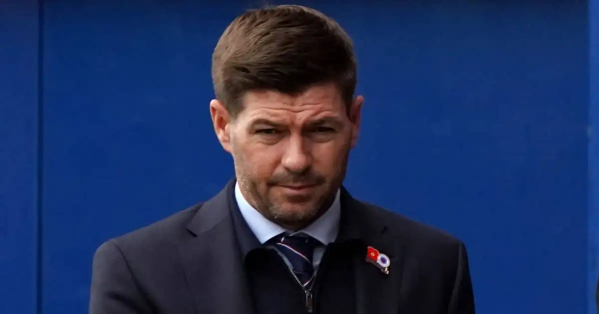 Steven Gerrard Rangers manager pictured outside Ibrox
