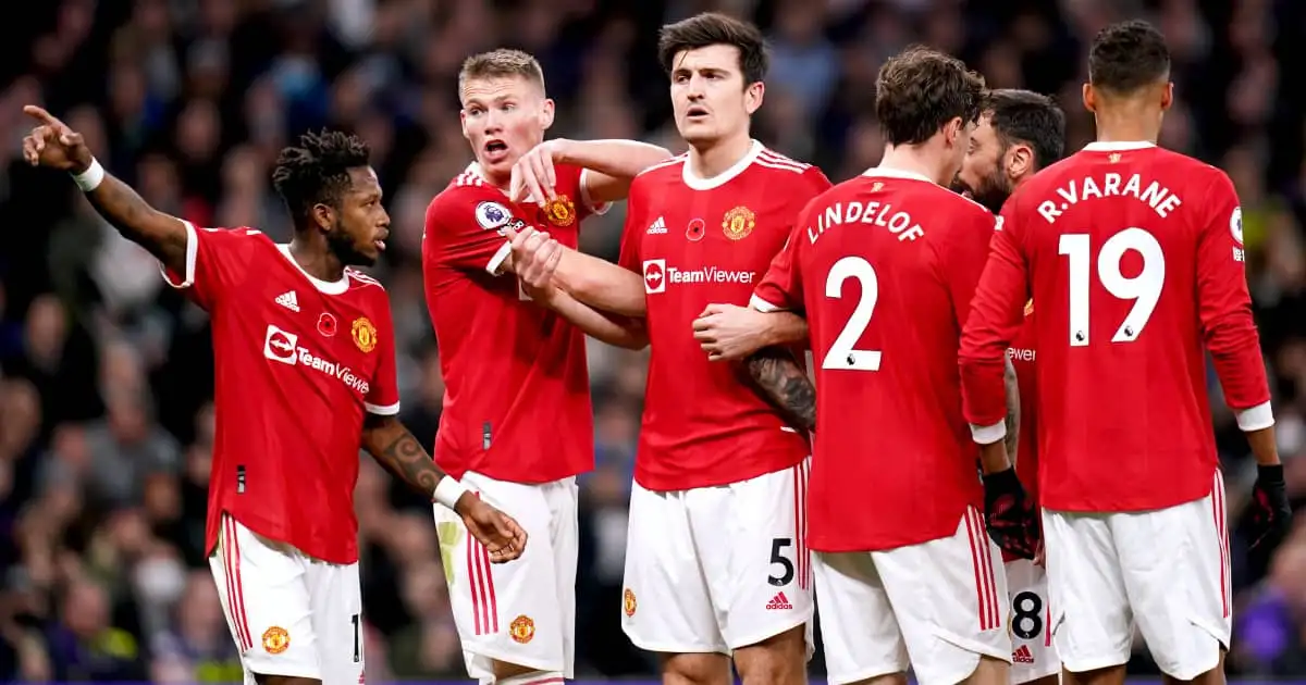 Man Utd stars Fred, Scott McTominay, Harry Maguire, Victor Lindelof and Raphael Varane 2021