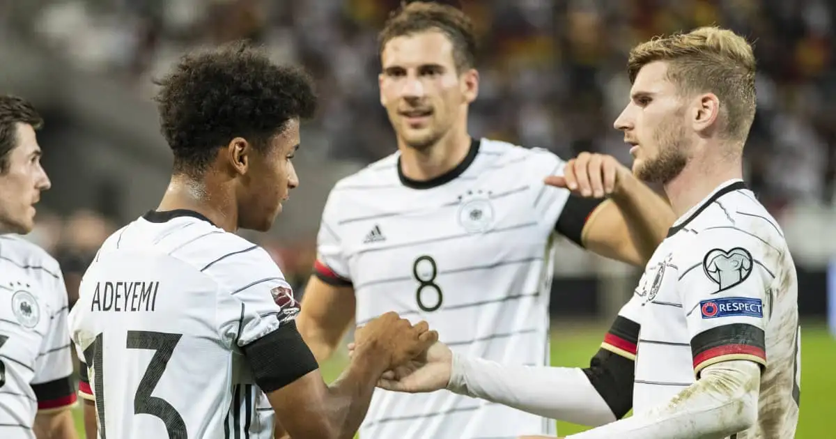 Germany trio Karim Adeyemi, Leon FGoretzka and Timo Werner 2021