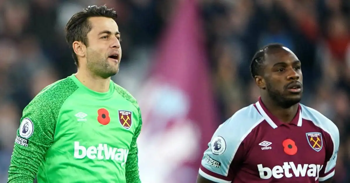 Lukasz Fabianski and Michail Antonio