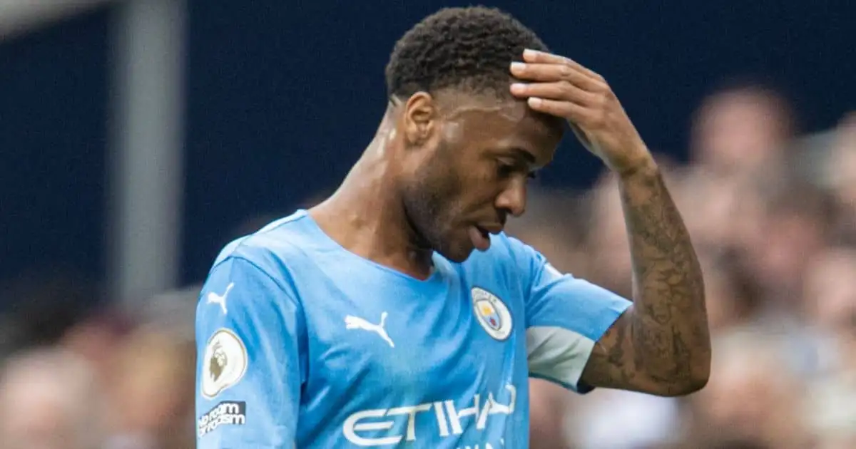 Raheem Sterling Manchester City frustration after substitution in Premier League game at Tottenham