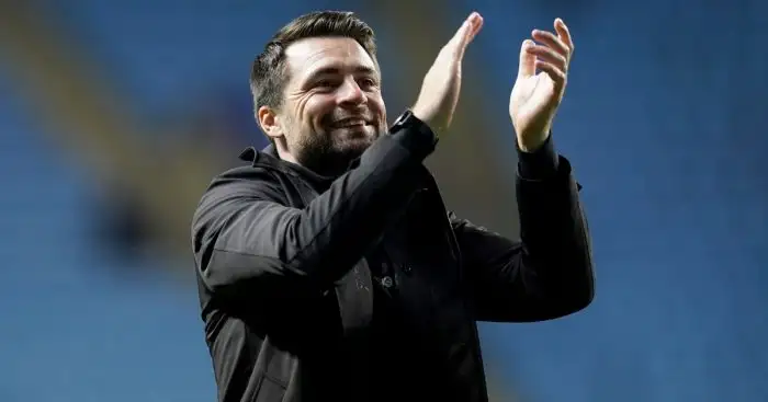 Swansea City manager Russell Martin applauds the fans after the Sky Bet Championship match