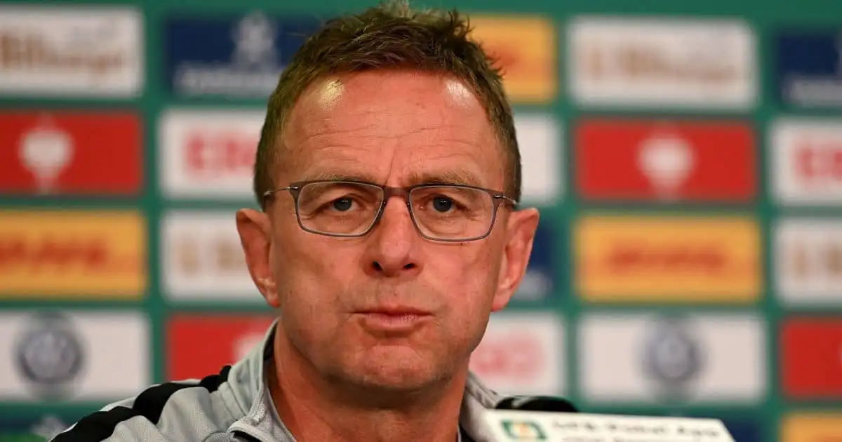 Ralf Rangnick former RB Leipzig boss addresses the media