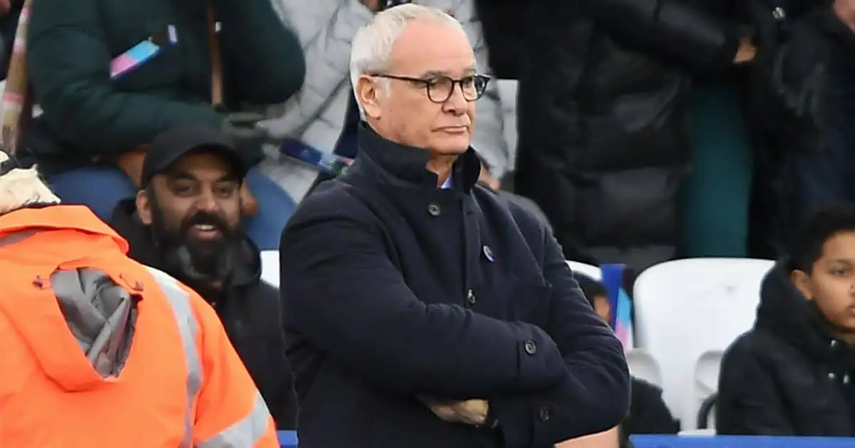 Claudio Ranieri stood on the touchline