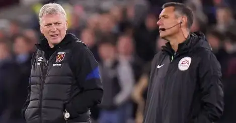‘Someone tell me why’ – David Moyes rages at crucial decision to deny West Ham