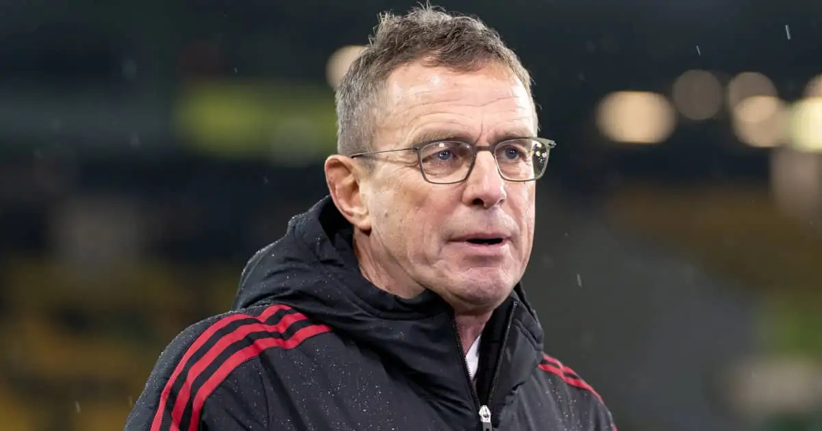 Manchester United manager Ralf Rangnick during their victory over Norwich