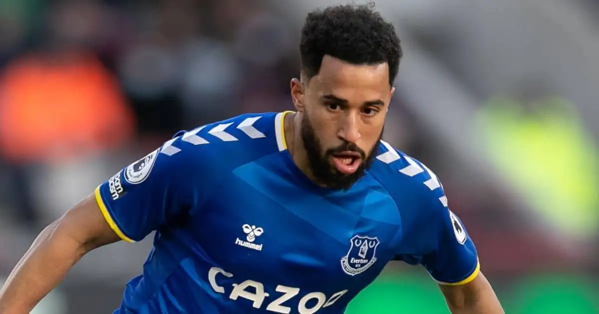 Andros Townsend, Everton winger in Premier League action against Brentford