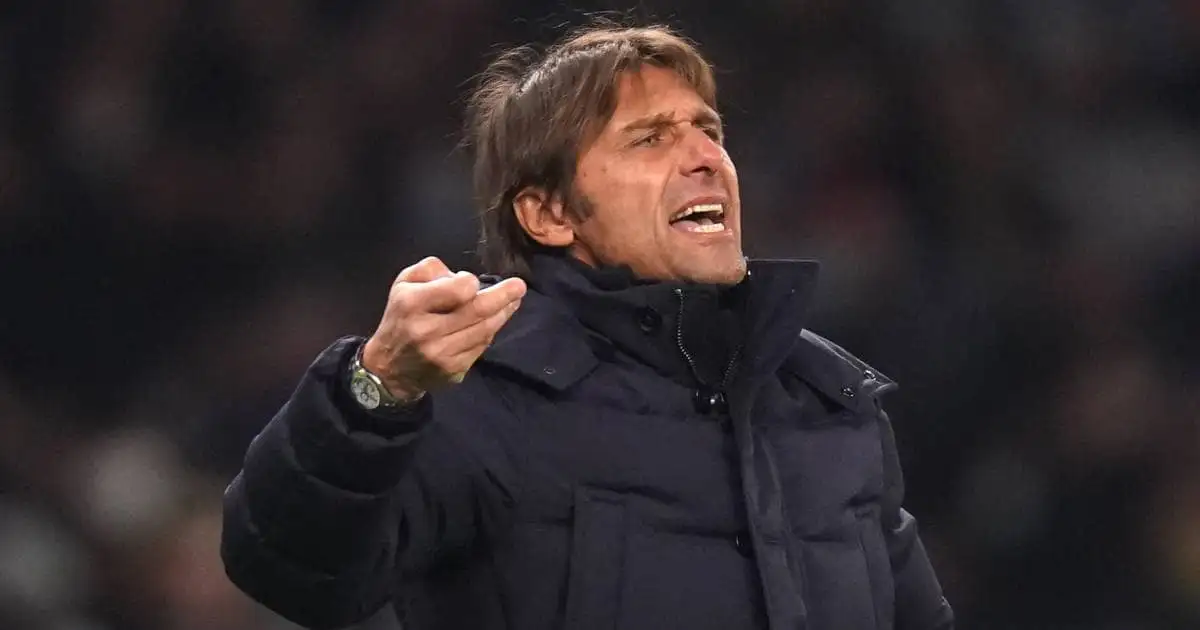 Antonio Conte standing on the touchline for Tottenham