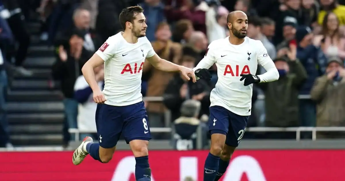 Harry Winks, Lucas Moura Tottenham v Morecambe January 2022