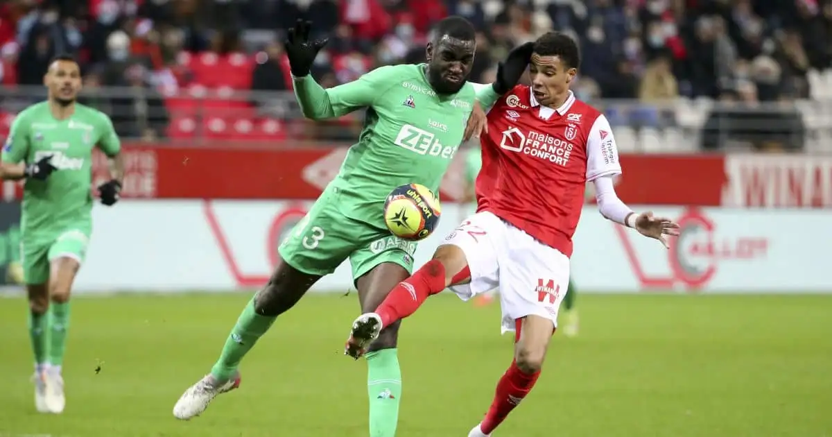 Hugo Ekitike, Mickael Nade Reims v Saint-Etienne December 2021