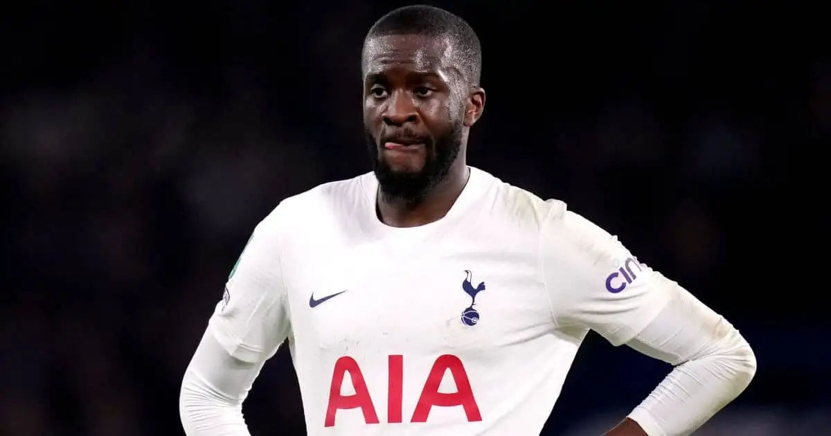 Tanguy Ndombele, Tottenham midfielder in action against Chelsea in Carabao Cup semi-final first leg