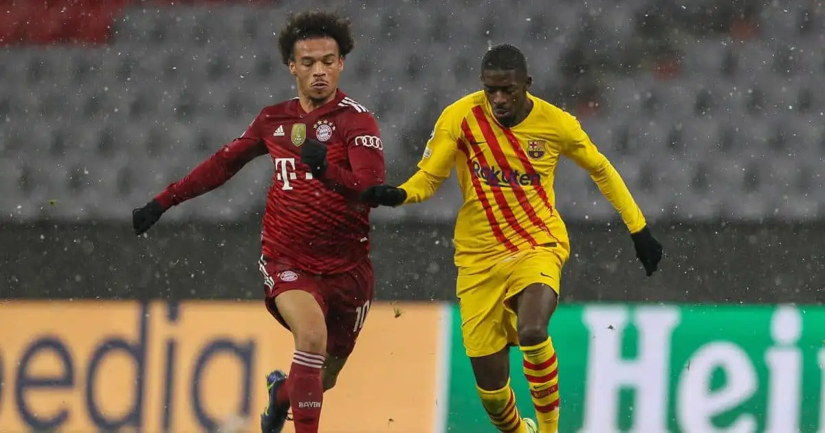 Ousmane Dembele, Leroy Sane Bayern Munich v Barcelona, December 2021