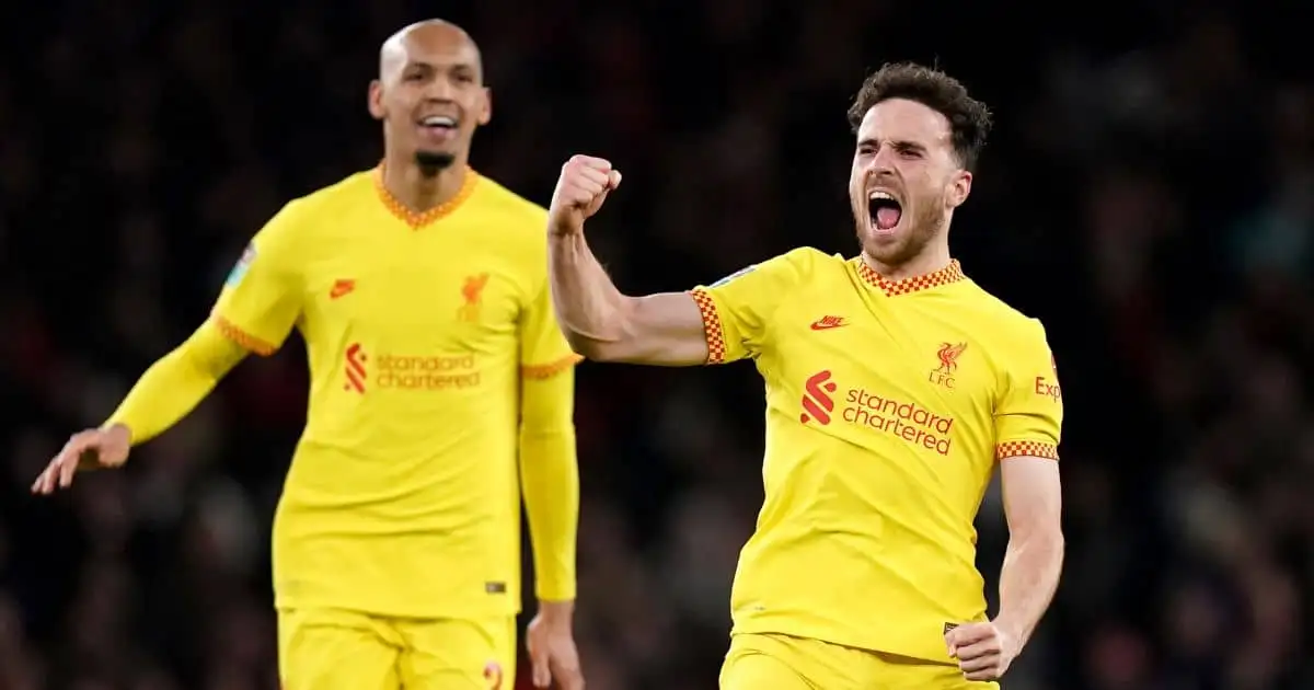 Diogo Jota double sends Liverpool into Carabao Cup final against Chelsea, as 10-man Arsenal miss out