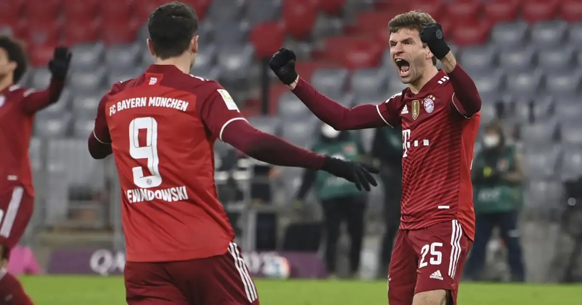 Robert Lewandowksi Thomas Muller Bayern Munich December 2021
