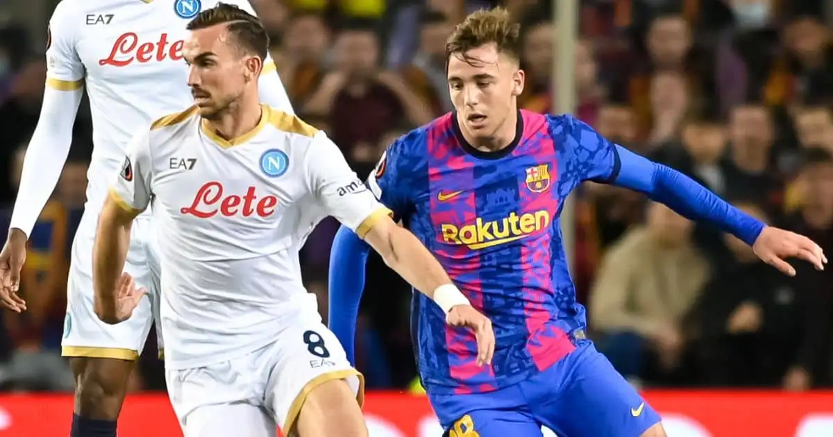 Fabian Ruiz, Nico Gonzalez, Barcelona v Napoli in Europa League