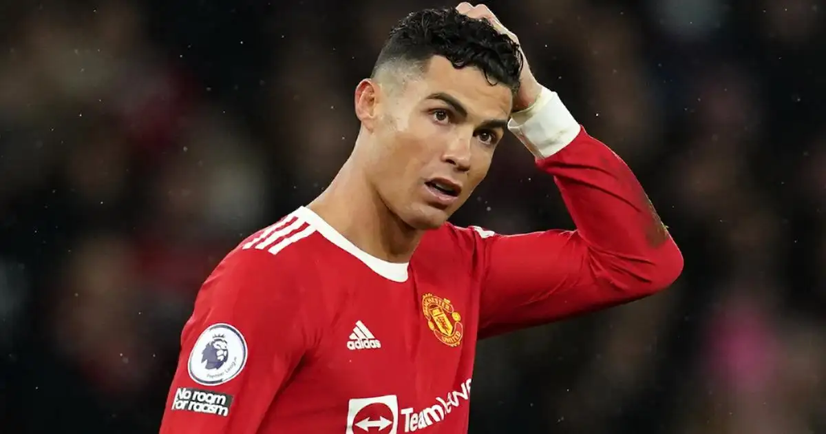 Cristiano Ronaldo reacts during Manchester United vs Brighton