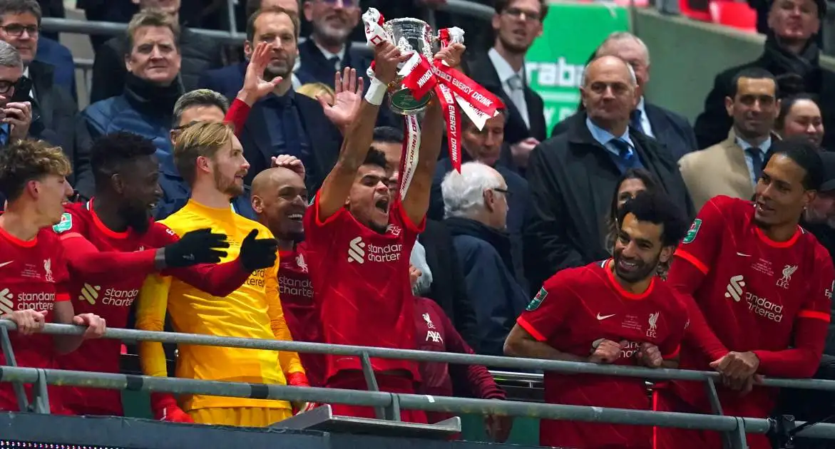 Luis Diaz lifts the Carabao Cup