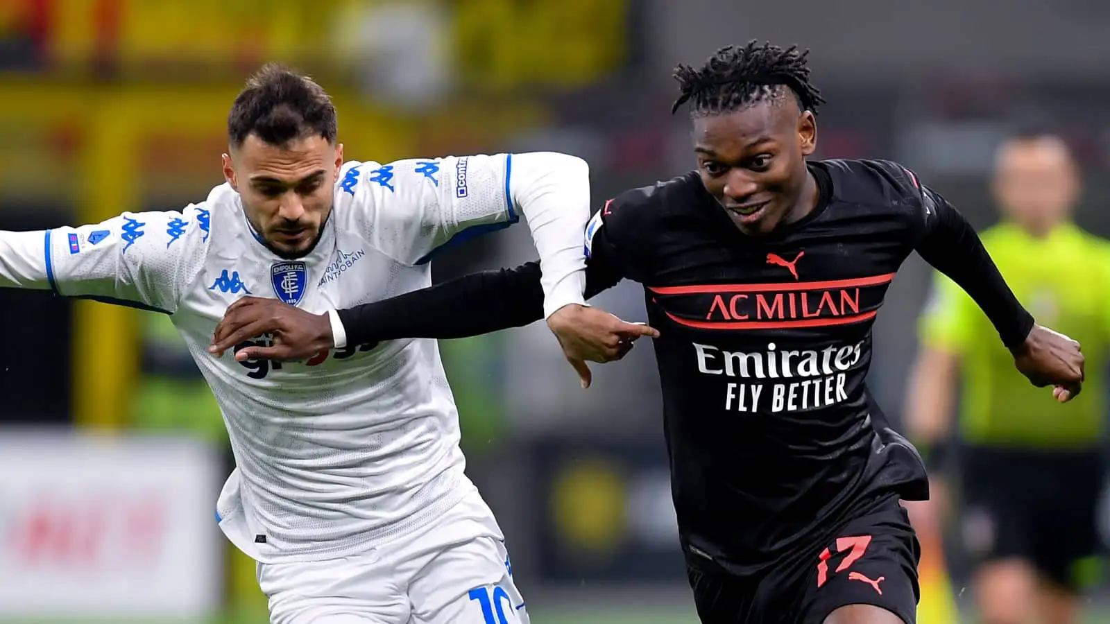 AC Milan forward Rafael Leao in action versus Empoli