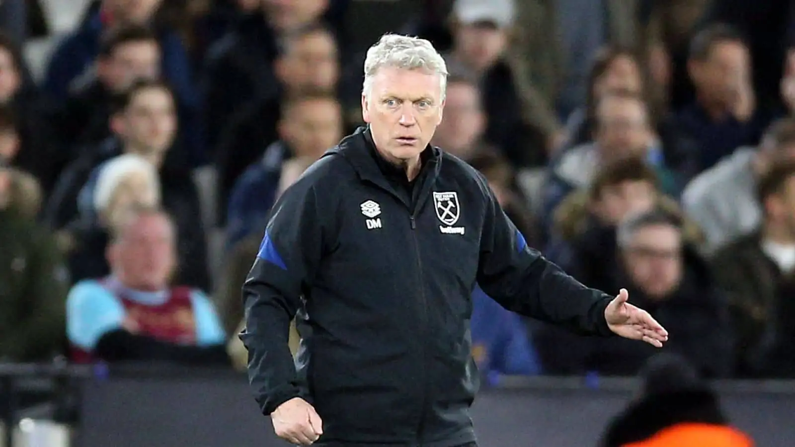 David Moyes on the touchline during a West Ham match