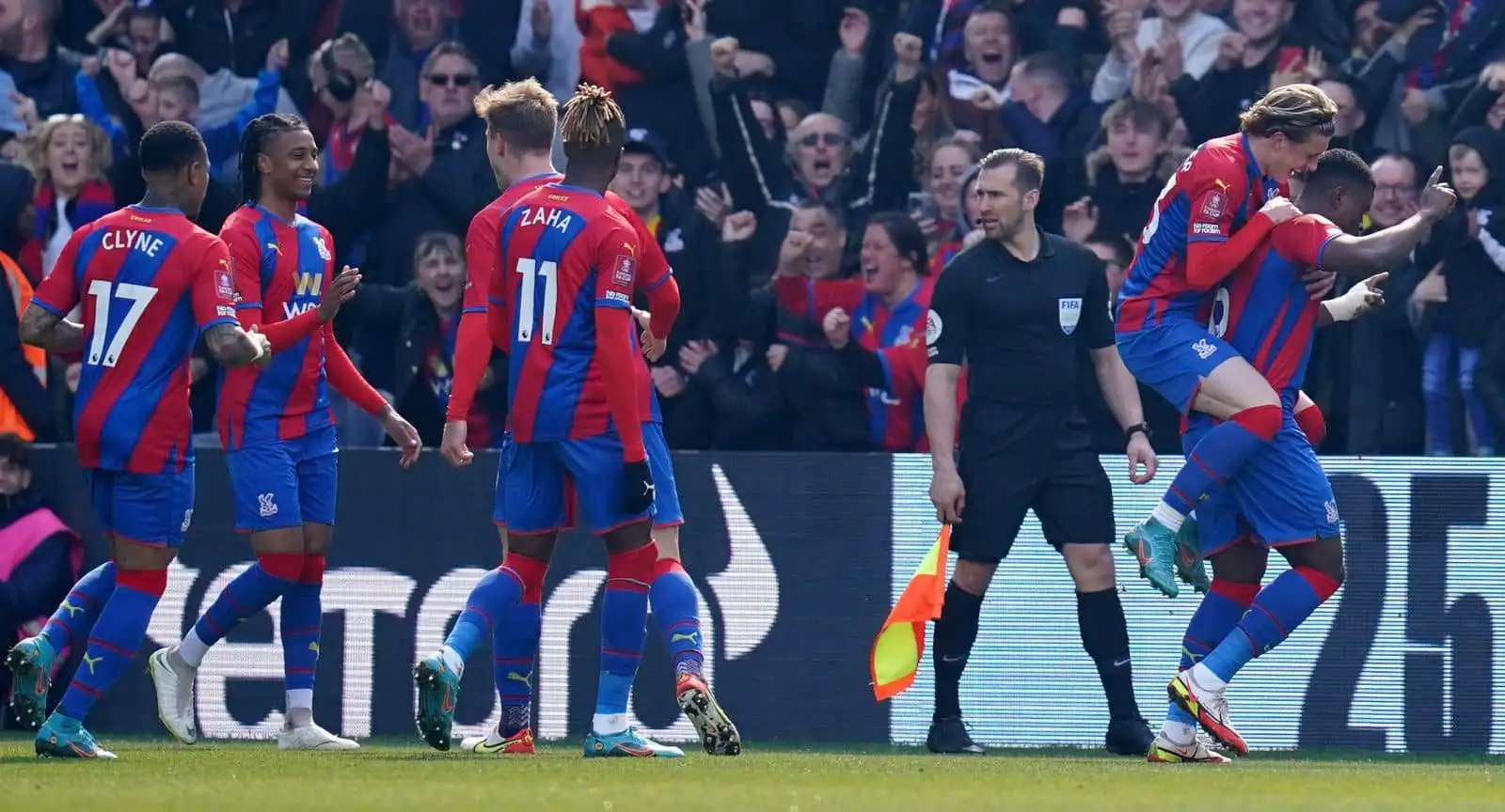 Marc Guehi Crystal Palace FA Cup goal celeb against Everton at Selhurst Park
