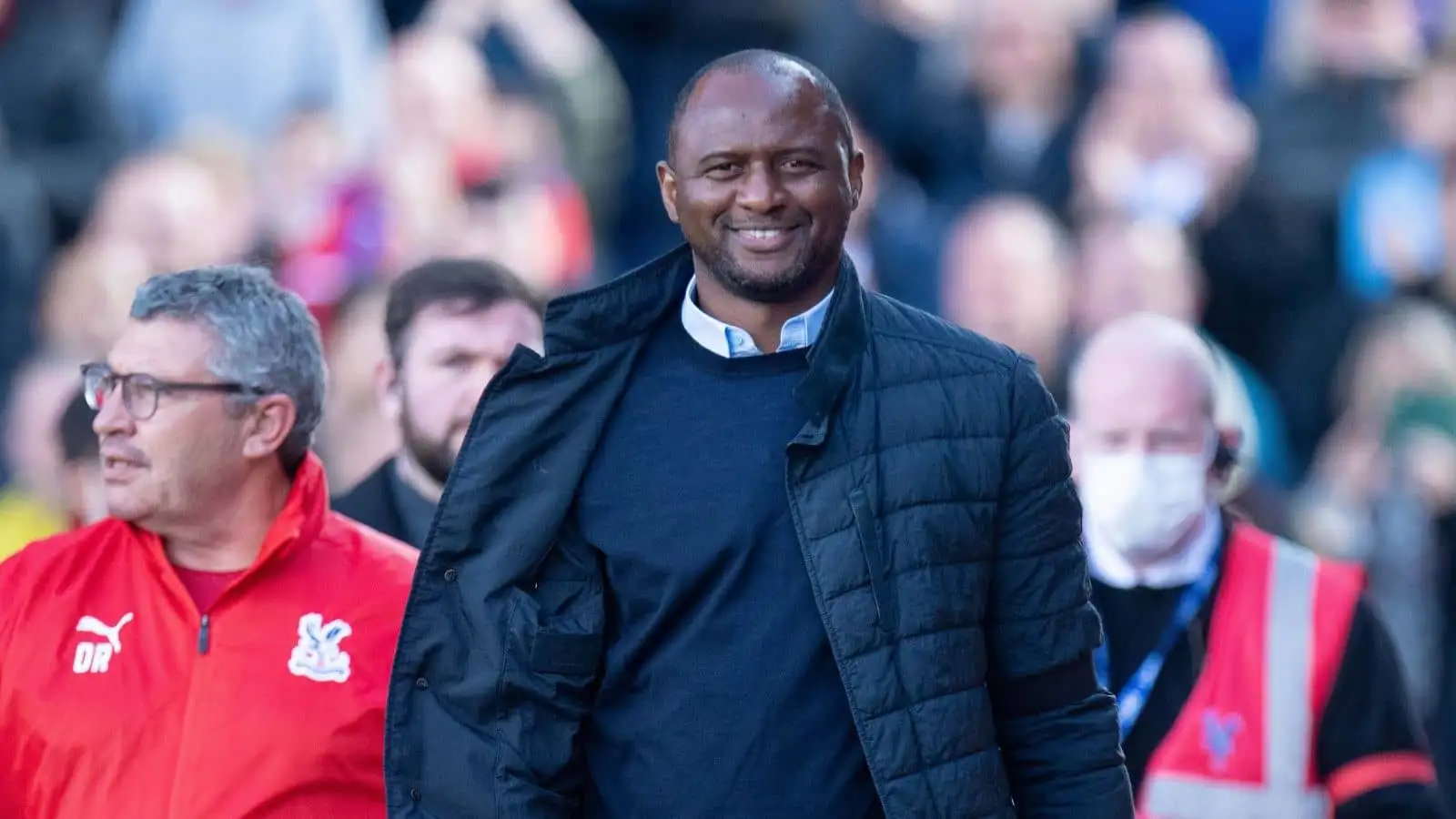 Patrick Vieira Crystal Palace manager during Premier League match against Leicester at Selhurst Park