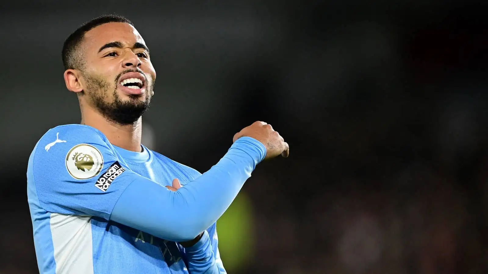 Gabriel Jesus, Man City striker, during Premier League clash against Brentford at Brentford Community Stadium