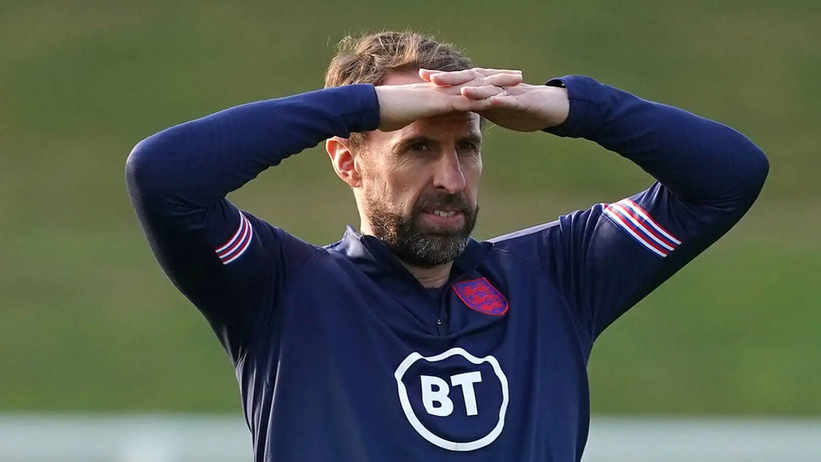 Gareth Southgate watching an England training session