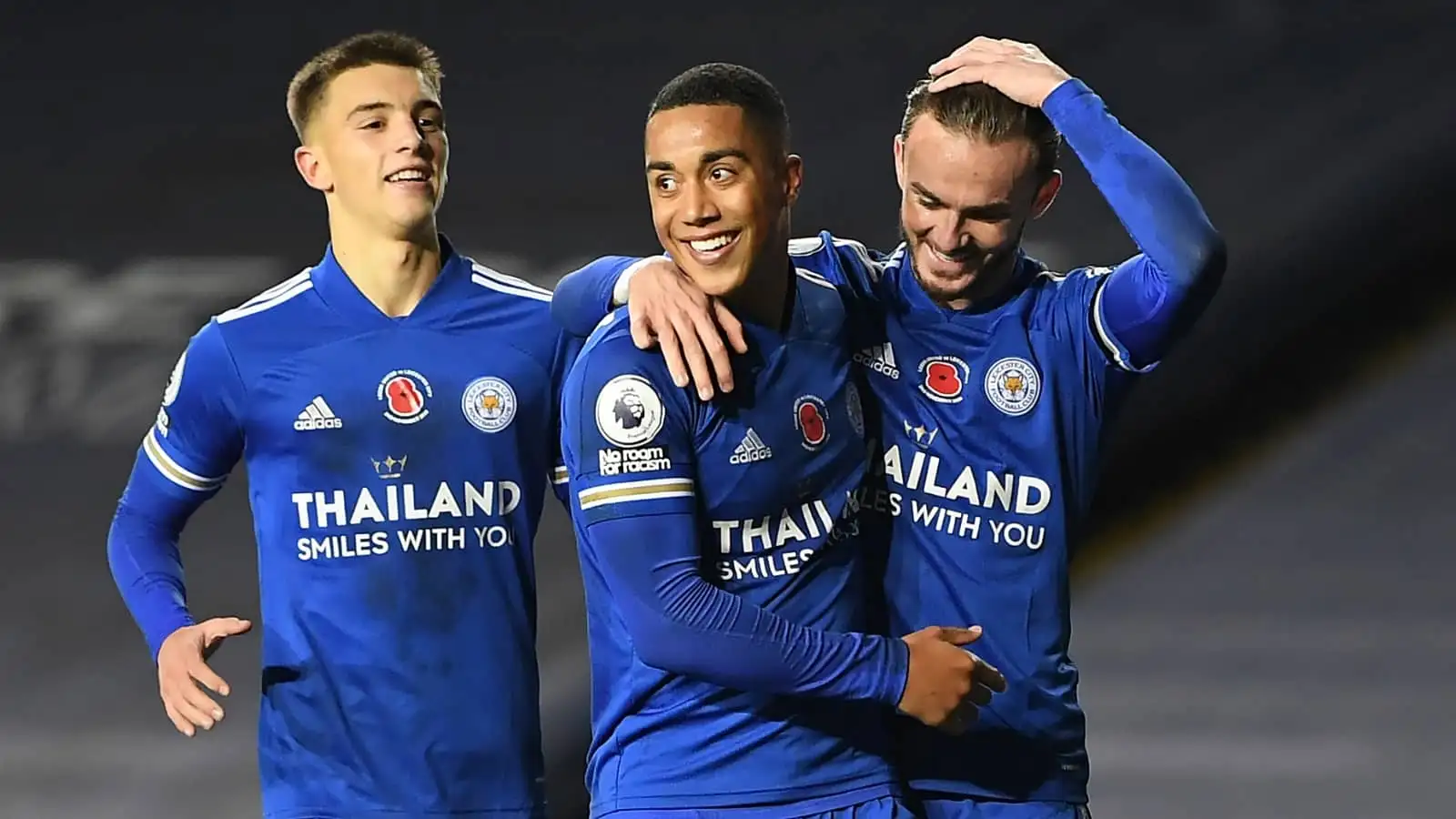 Arsenal target Youri Tielemans, James Maddison and Luke Thomas of Leicester