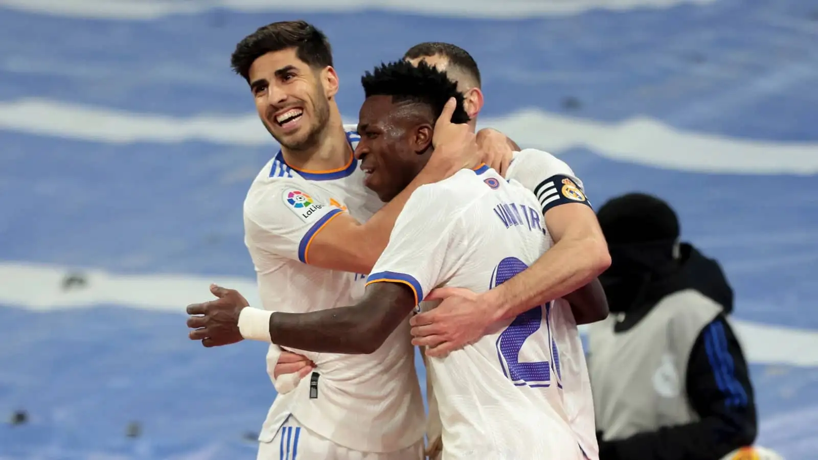 Marco Asensio celebrates Real Madrid goal with Vinicius Junior