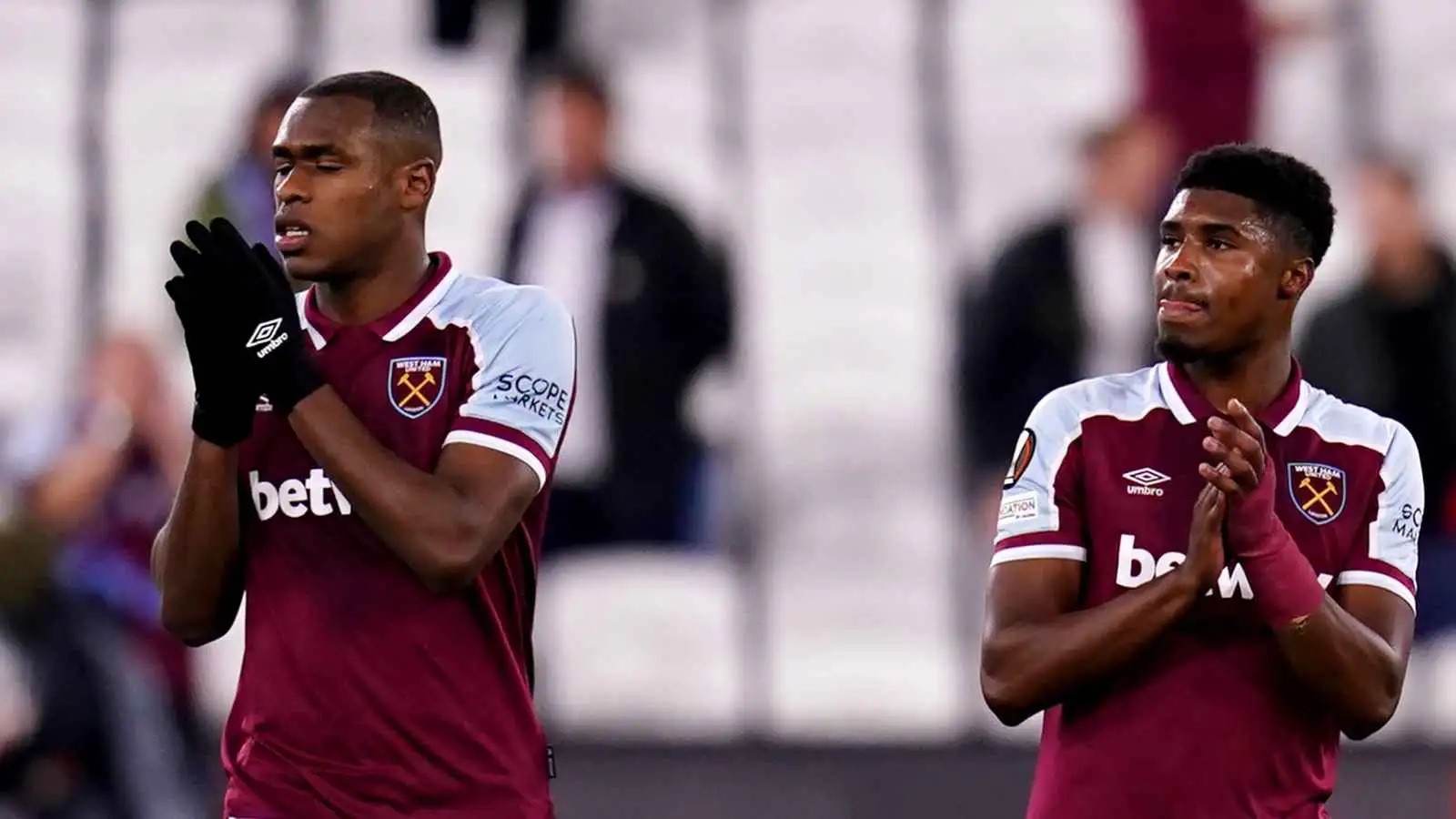 Issa Diop and Ben Johnson after a West Ham match