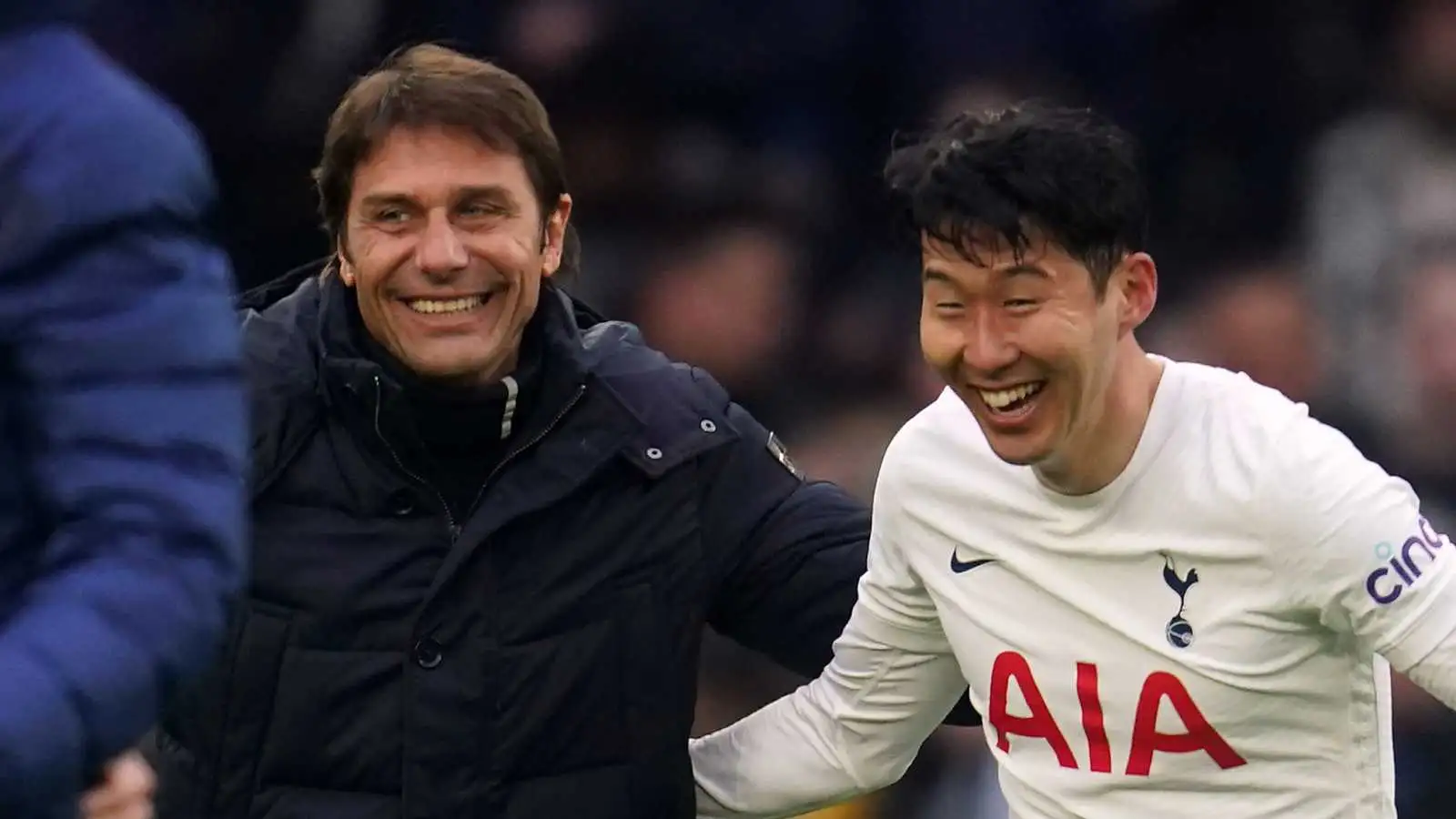 Antonio Conte and Son Heung-min after a Tottenham Hotspur win