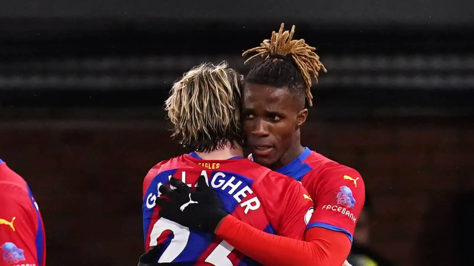 Wilfried Zaha, Conor Gallagher, Crystal Palace, April 2022.