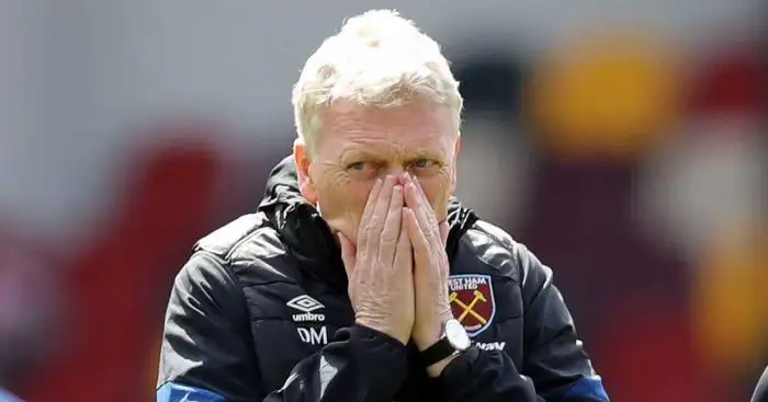 David Moyes reacting during a West Ham United loss