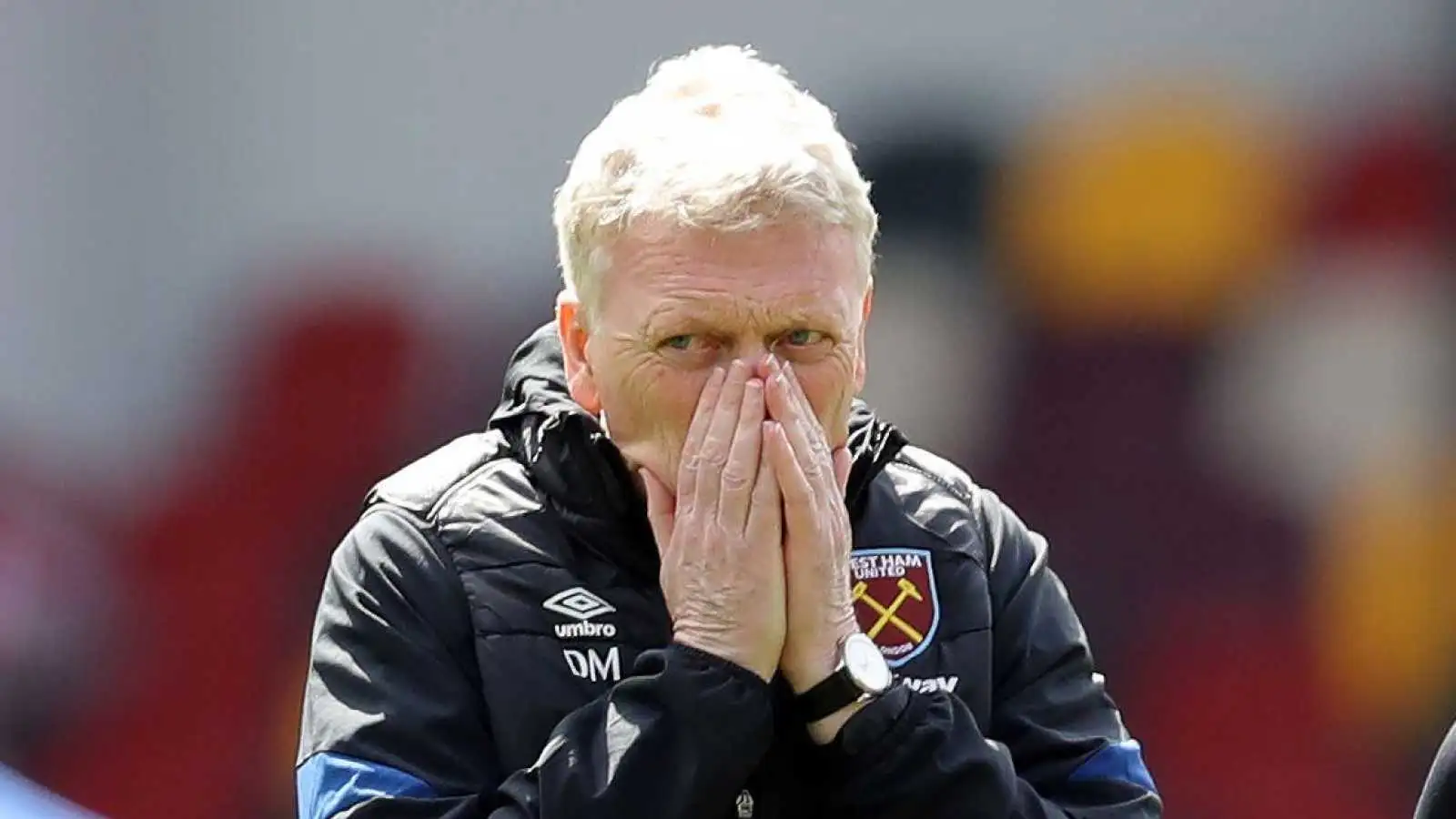 David Moyes reacting during a West Ham United loss