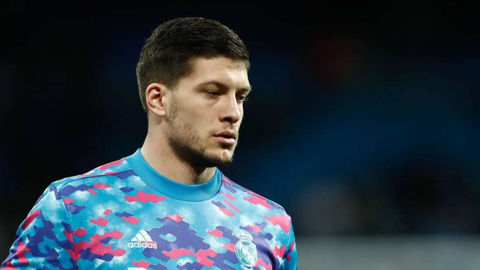 Luka Jovic of Real Madrid warms up during the UEFA Champions League, Group D football match between Real Madrid and FC Internazionale on December 7, 2021 at Santiago Bernabeu stadium in Madrid, Spain