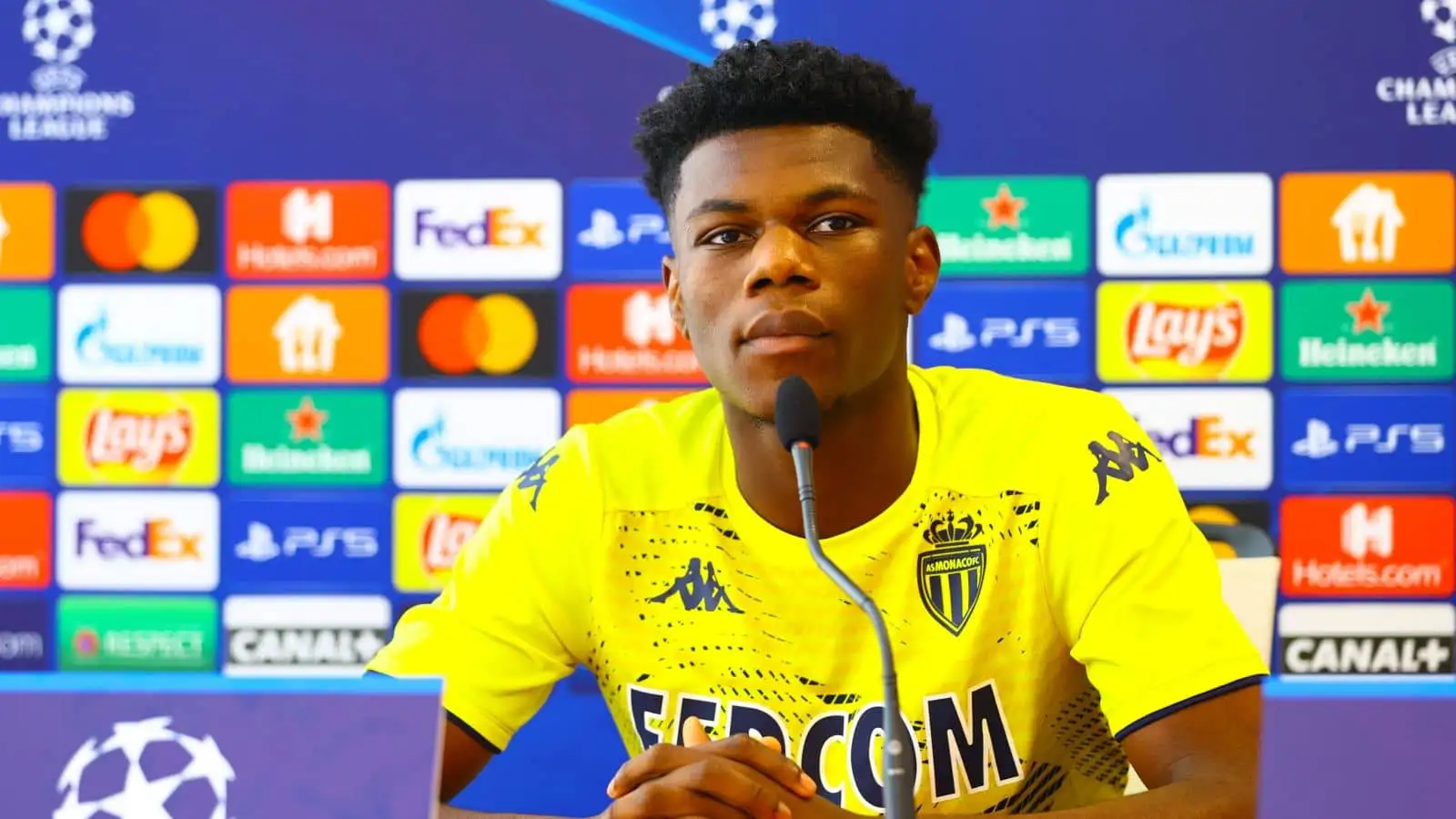 Aurelien Tchouameni, Monaco midfielder, Champions League press conference
