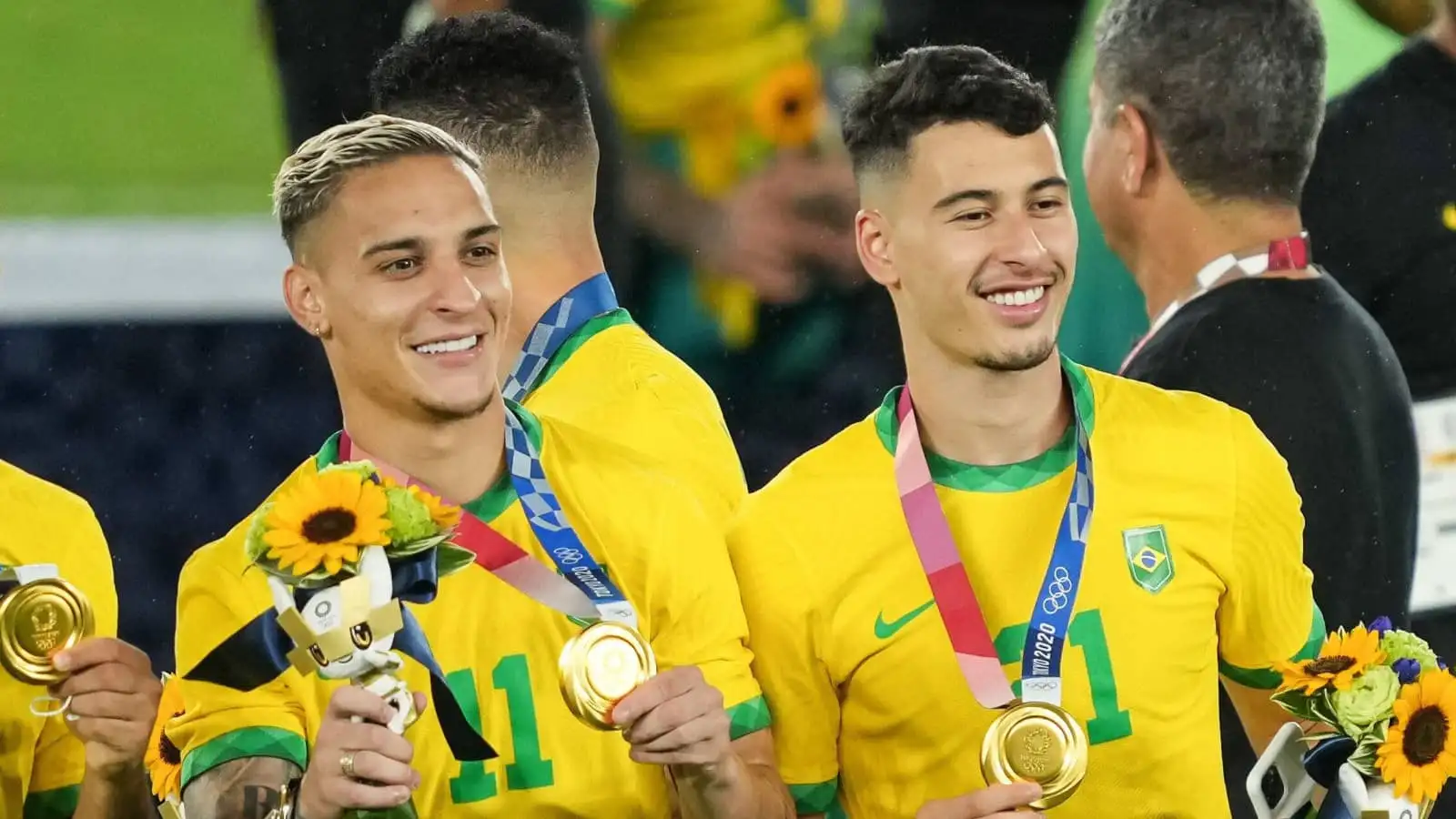 Brazil forwards Antony and Gabriel Martinelli