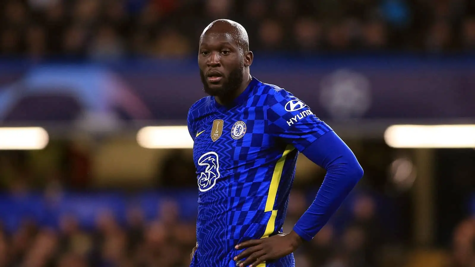 Romelu Lukaku looks on as Chelsea play Real Madrid in Champions League quarter-final