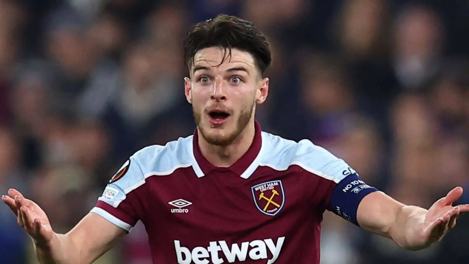 Declan Rice, West Ham Utd, during Europa League - Semi Final - First Leg - West Ham United v Eintracht Frankfurt - London Stadium, London