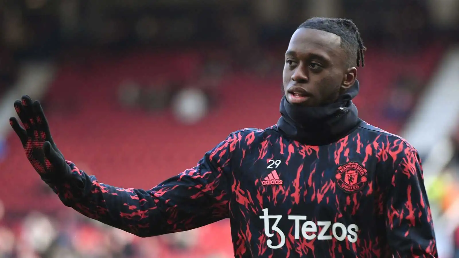 Aaron Wan-Bissaka at a Manchester United match