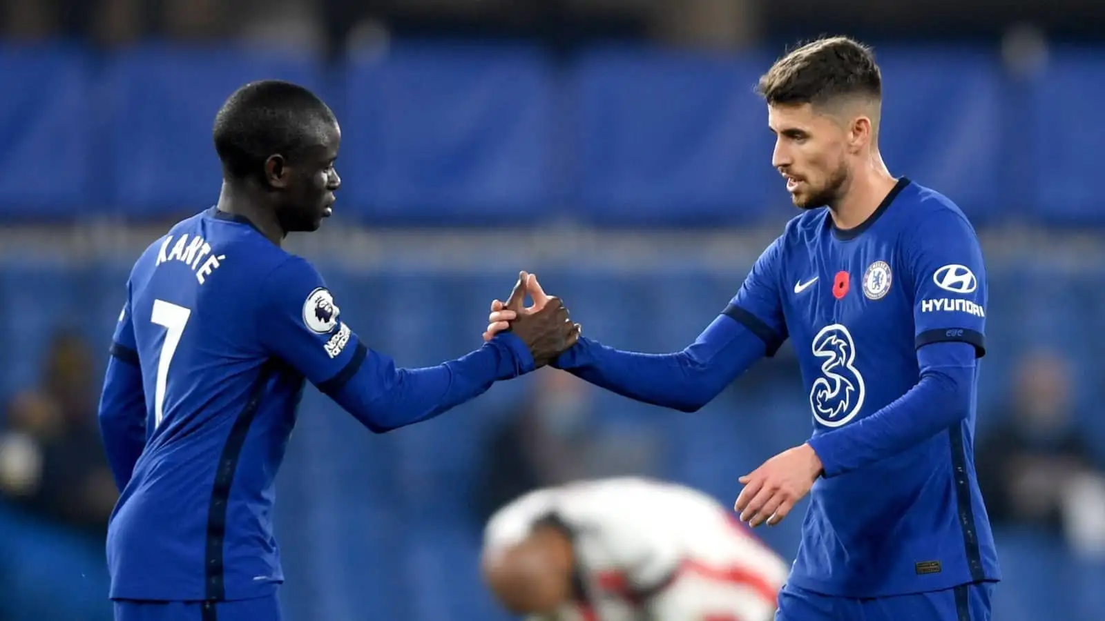 N'Golo Kante and Jorginho of Chelsea