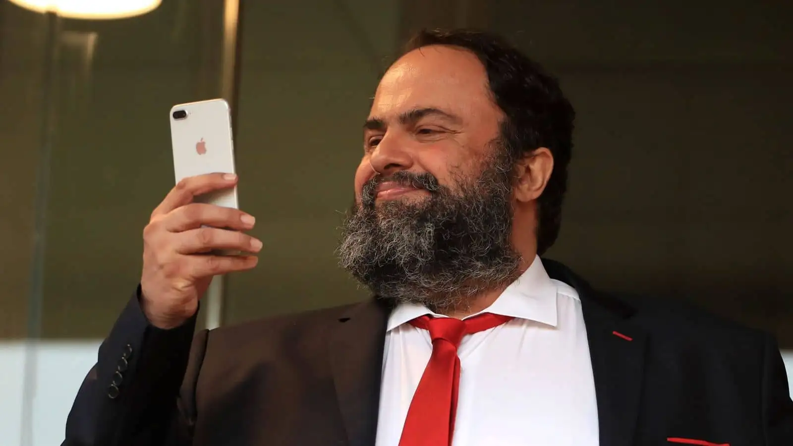 Evangelos Marinakis, Nottingham Forest owner Evangelos Marinakis, Nottingham Forest owner, during UEFA Europa League round of 16 second leg match , Wolves v Olympiakos at the Molineux Stadium