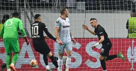 West Ham Europa League dream over with a whimper as two red cards sum up Frankfurt frustration