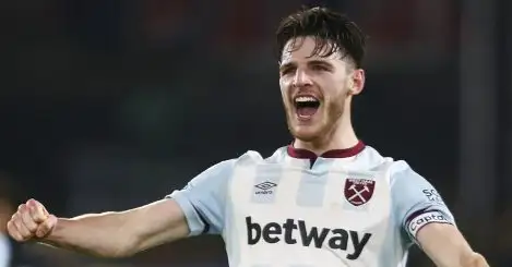 Arsenal sensationally smash £100m barrier with fresh Declan Rice bid as word given existing midfielder will stay