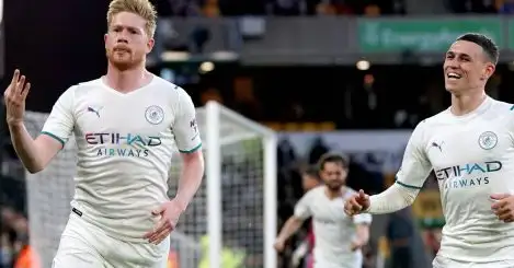 Dazzling De Bruyne hits four as Man City send message to Liverpool in title race after Wolves rout