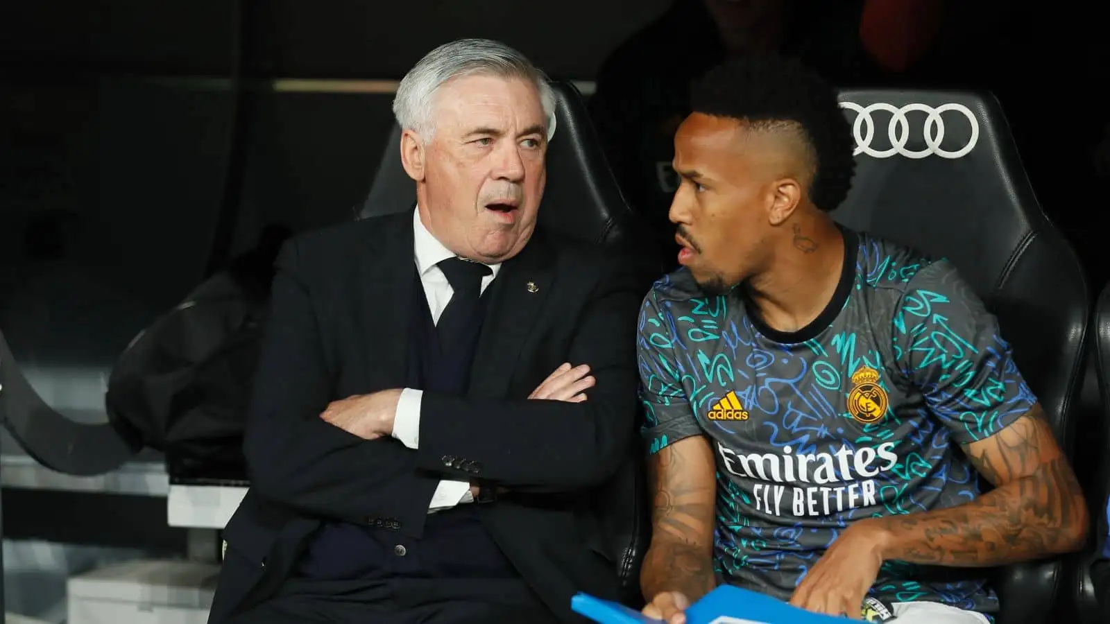 Carlo Ancelotti Eder Militao Real Madrid May 2022