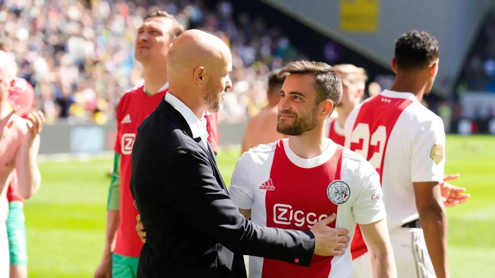 Ajax coach Erik ten Hag Ajax Nico Tagliafico May 2022