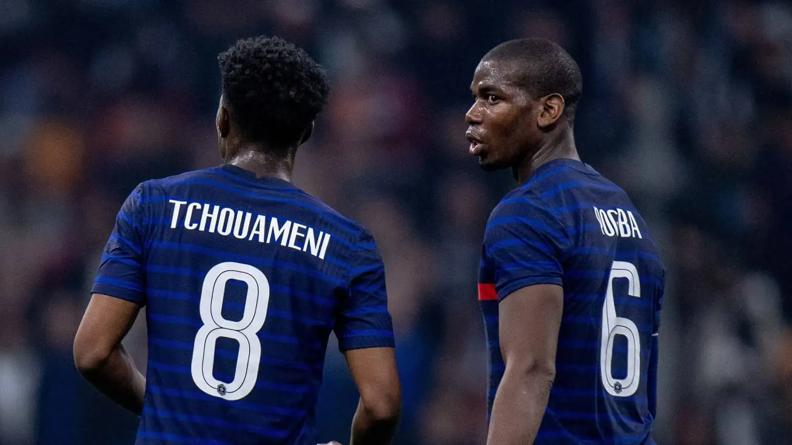 France midfielders Aurelien Tchouameni and Paul Pogba