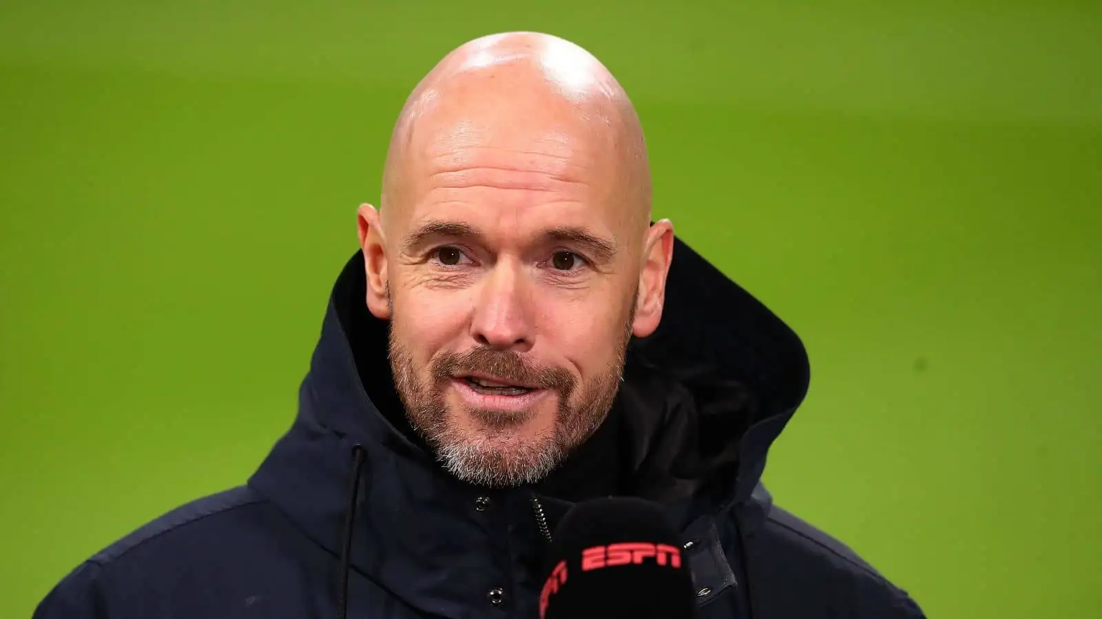 Erik ten Hag, new Man Utd manager, told to target West Ham forward. Photo shows Ten Hag speaks to the media during his spell as Ajax boss